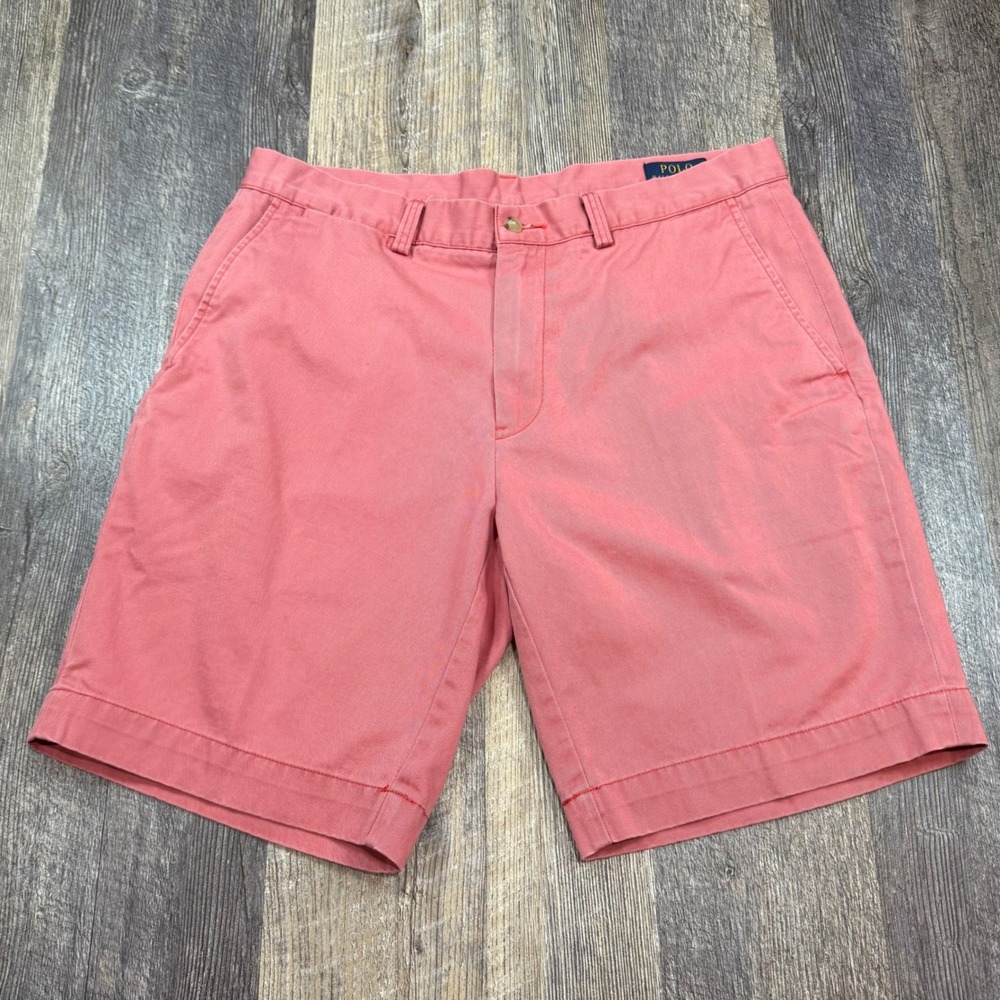 Polo Ralph Lauren Chino Shorts Mens 34 Salmon Pink Classic Fit 9" Cotton Twill